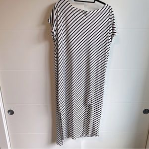 Black + White Striped Maxi Dress (XL)